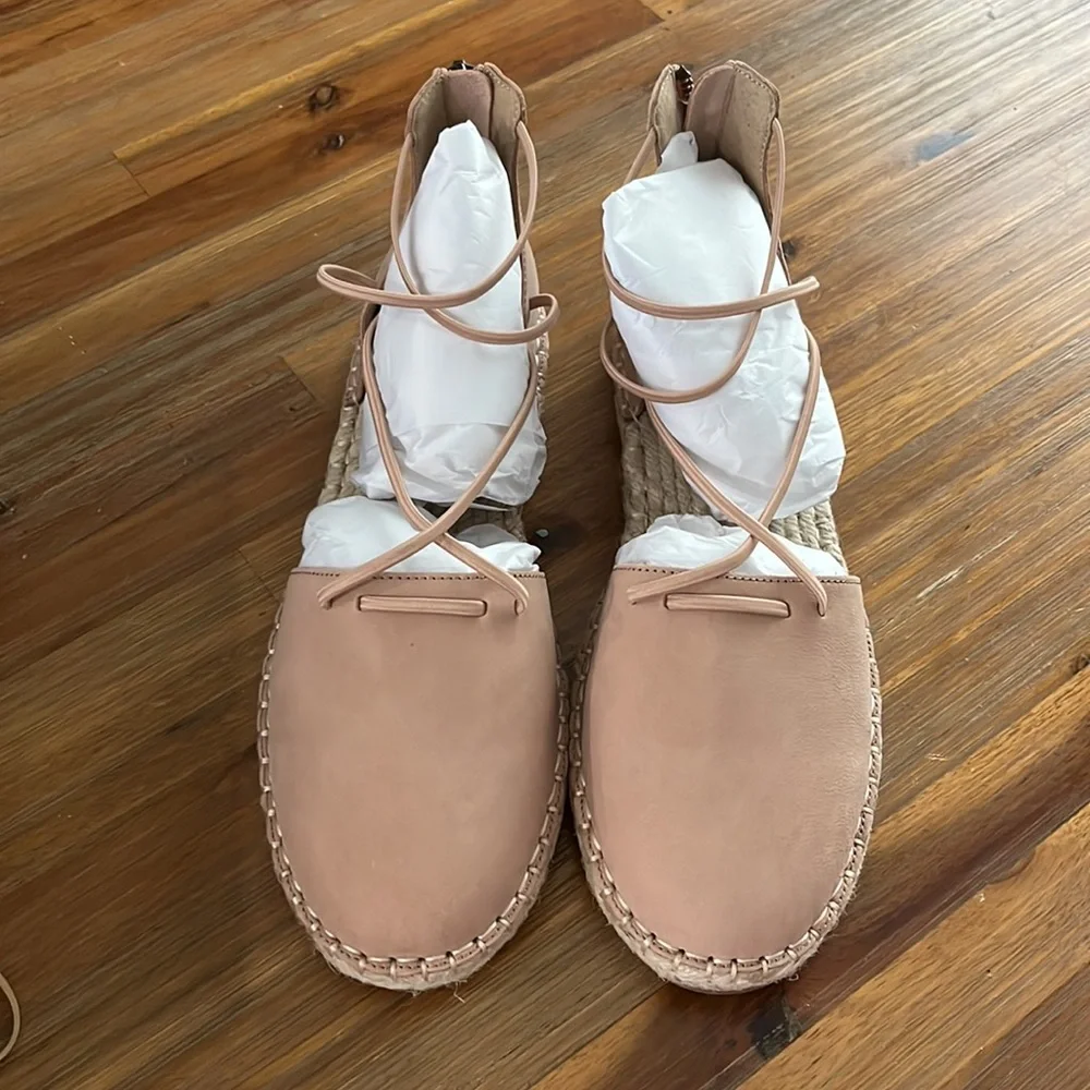Eileen Fisher Lace-Up Espadrille Toffee Cream 7